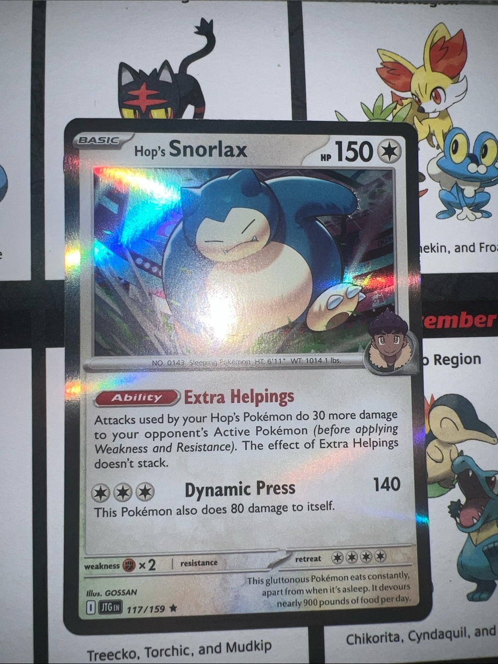 Pokemon Snorlax Holo - Blue White Silver